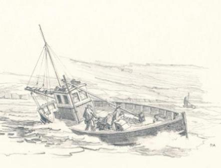 Cornish Fishing Boat 1950 sketch