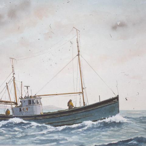 Fishing boat off the Cornish coast